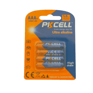 Batería, PKCELL, alcalina, AAA, 1.5V, blíster de 4pcs, LR03