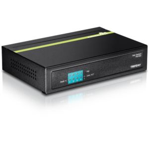 Switch 4 puertos POE 10/100 Mbps, 1 puerto UP link 10/100 Mbps,Capacidad de conmutación de 1 Gbps,Potencia PoE 31 vatios