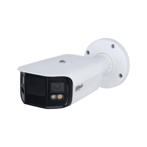 Cámara Bullet Dahua IP, doble lente, 2x4MP, 180°, full color, Lente 3.6mm, led 40m, WDR, SMD Plus, IP67, WizSense Intrusión, cruce de línea, mapa de calor y conteo de personas.(Dahua Proyectos), DH-IPC-PFW5849-A180-E2-ASTE