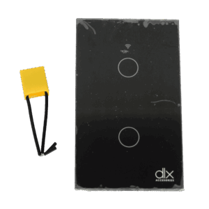 Interruptor inteligente, doble, dlx, color negro, sin neutro, DLXUS02B
