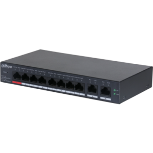 Switch Cloud DAHUA, PoE de 8 puertos +2 uplink, 10/100Mbps, 110W,  Watchdog.