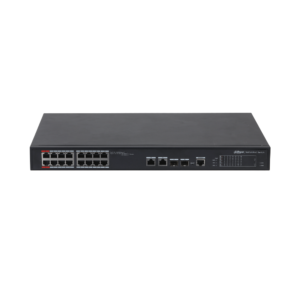 Switch Cloud DAHUA, PoE de 16 puertos +2 uplink, 10/100 Mbps, 190W, 4A, Watchdog, 2 SFP.