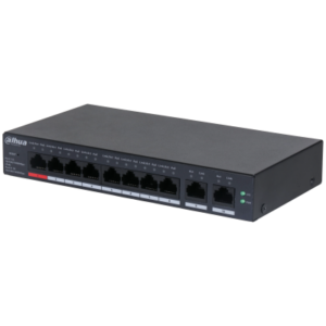 Switch Cloud DAHUA, PoE Gigabit 8 puertos +2 UPLINK, 10/100/1000Mbps,110W, Watchdog.