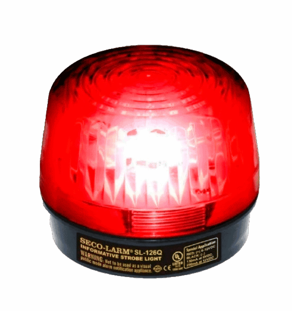 Luz estroboscópica de tubo de xenón: roja, 6 ~ 12 V CC, listada por UL SecoLarm