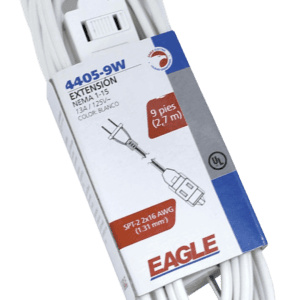 Extensión Eagle, cable SPT 2x16, 3 salidas 13A 125V 2.7mts
