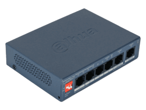 Switch Cloud, Dahua, PoE Gigabit 4 puertos, 2 uplink, 10/100/1000Mbps , (IEEE 802.3af/at), potencia total PoE de 36W, soporte VLAN, transmisión hasta 250m y protección contra sobretension, CS4006-4ET2GT-36