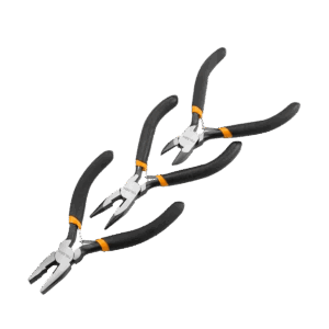 Kit mini alicates, Tolsen, 3 piezas, 115mm, 4,5", acero reforzado, mango ergonómico, 10038