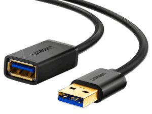 Cable de extensión, Ugreen, USB-A a USB-A, 5gbps, 1 metro, color negro, AC3095