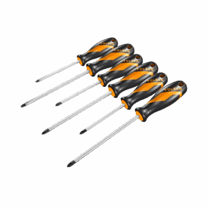 Set destornilladores, Tolsen, 6pcs, imantado, plano, estrella o phillips, 100mm, 20014