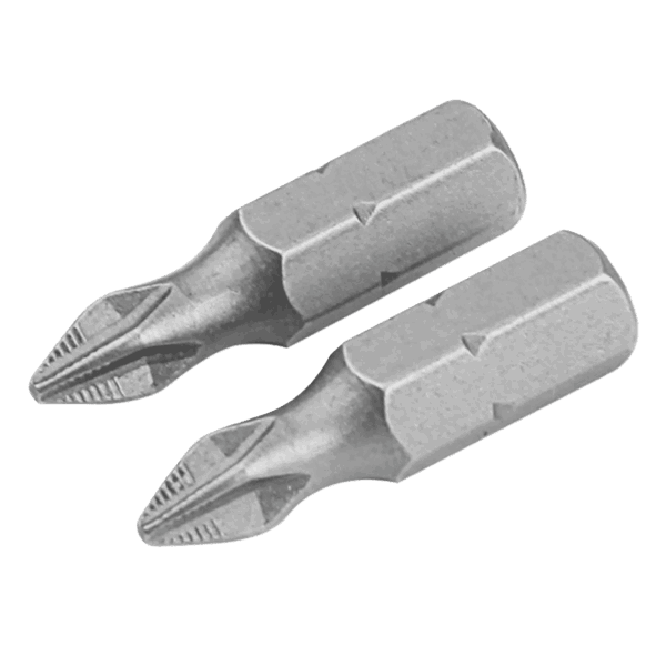 Puntas de destornillador, 2 pcs, cortas, estrella o phillips