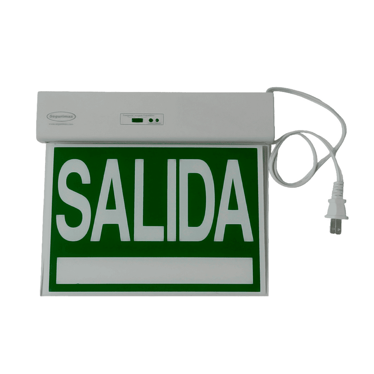 Señalización de salida, dlx, color verde, luz fija, con adhesivos/emergencia, 24160