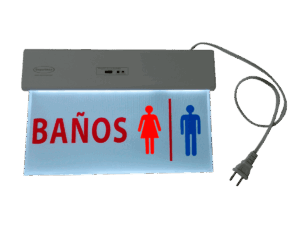 Señalización de baños, dlx, slim sf, acrílico luminoso, con adhesivos, 26301