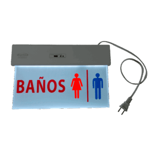 Señalización de baños, dlx, slim sf, acrílico luminoso, con adhesivos, 26301
