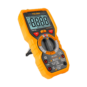 Multímetro digital pro, Tolsen, detección de voltaje sin contacto, 4 baterías AA (1.5V) incluidas, línea viva o línea neutra, pantalla LCD a color con retroiluminación, 38033