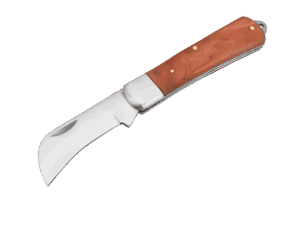 Cuchilla para electricista, Tolsen, plegable, mango de madera, 195mm, 38041
