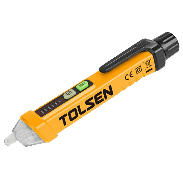 Detector de voltaje, Tolsen, sin contacto, voltaje AC12-1000V, tipo de batería:2×1,5V AAA