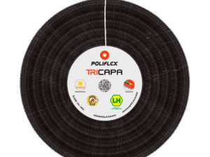 Tubería, Poliflex, color negro, exteriores, 1", 50m, 5039
