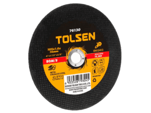 Disco de corte, Tolsen, plano, abrasivo, para metal, 10pcs, 115 × 1.0 x 22.2mm 4-1/2" x 1/25" x 7/8", 76132