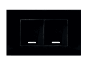 Apagador, Mónaco, doble, placa, color negro, 8843900