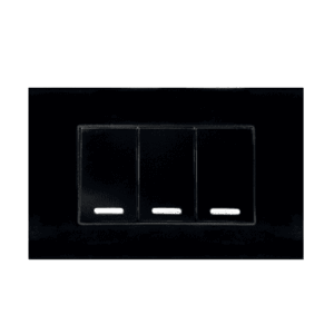 Apagador, Mónaco, triple, placa, color negro, 8843915