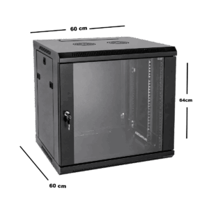 Gabinete 12U, dlx, montaje superficial, tipo rack 19", 64cm alto, 60cm profundidad, 60cm ancho, A12W6D6