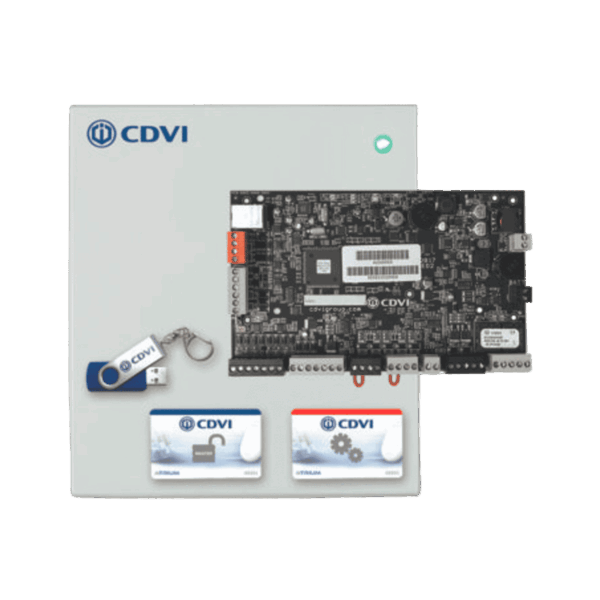 Kit de control de acceso Atrium, CDVI, controlador de 2 puertas, 2 lectores, no PoE, 120V/240V, A22KITDGF