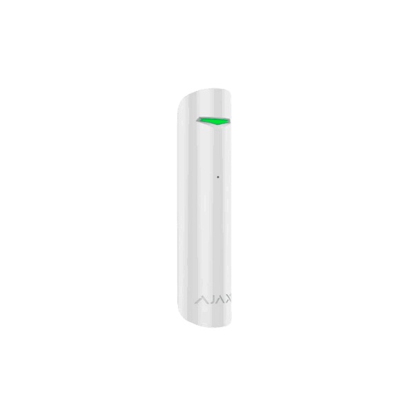 Detector de rotura de cristal, Ajax, Inalámbrico, color blanco, hasta 9mts de distancia, 26317.05.WH3