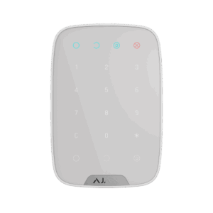 Teclado táctil, Ajax, inalámbrico, utiliza 4 baterías AAA, color blanco, 21504.12.WH3