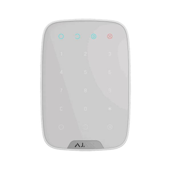 Teclado táctil, Ajax, inalámbrico, utiliza 4 baterías AAA, color blanco, 21504.12.WH3