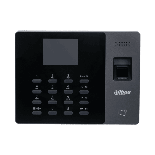 Terminal de tiempo y asistencia, Dahua, huella, tarjeta y contraseña, 1000 usuarios, pantalla 2.4”, DHI-ASA1222GL-D