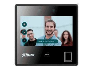 Controlador de acceso, Dahua, lector de huella, reconocimiento facial stand-alone, DSSPro, 480×272 pantalla 4.3”, 3000 usuarios, 3000 rostros, 3000 contraseñas, 5000 tarjetas, 5000 huellas digitales, 50 administradores y 300 000 registros, DHI-ASI3214A-W