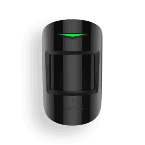 Sensor de rotura de cristal, Ajax, inalámbrico, color negro, de movimiento, combiprotec, 28266.06.BL3