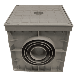 Caja de registro, Senkron, pop, tapa lisa, color gris, plástica, 200 x 200mm, CP202023