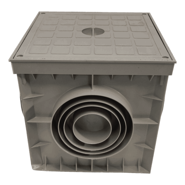 Caja de registro, Senkron, pop, tapa lisa, color gris, plástica, 200 x 200mm, CP202023