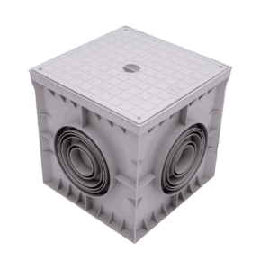 Caja de registro, Cetinkaya, pop, tapa lisa, color gris, plástica, 300 x 300mm, CP303034