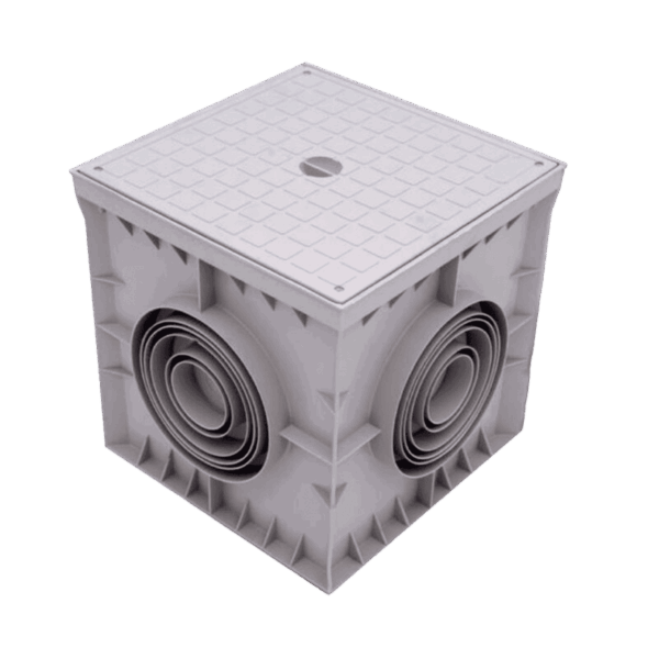 Caja de registro, Cetinkaya, pop, tapa lisa, color gris, plástica, 300 x 300mm, CP303034