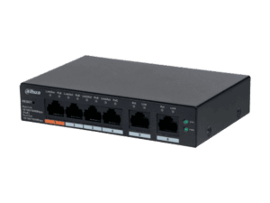 Switch Cloud, Dahua, PoE Gigabit de 4 puertos, 2 uplink, 10/100/1000Mbps , 60W, Watchdog, DH-CS4006-4GT-60