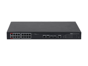 Switch Cloud, Dahua, PoE de 16 puertos, 2 uplink, 10/100 Mbps, 190W, 4A, Watchdog, 2 SFP, DH-CS4218-16ET-190