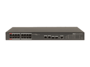 Switch Cloud, Dahua, PoE de 16 puertos, 2 uplink, 10/100/1000 Mbps, 240W, Watchdog, 2 SFP, DH-CS4218-16ET-240