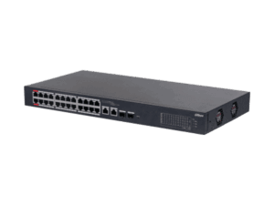 Switch Cloud, Dahua, PoE de 24 puertos, 2 uplink, 10/100 Mbps, 240W, 4A, Hi-PoE, Watchdog, 2 SFP x1000Mbps, DH-CS4226-24ET-240