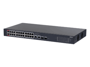 Switch Cloud, Dahua, PoE de 24 puertos, 2 uplink, 10/100/1000Mbsps, 375W, Watchdog, 2 SFP, 100-240 VDC, 47-63 Hz, max 7A, DH-CS4228-24GT-375