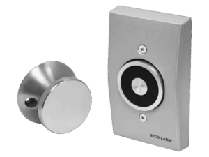 Soporte magnético para puerta, Enforcer, montaje empotrado, UL, fuerza de sujeción 33 lb (15 kg), 12/24 VAC/VDC y 120VAC, DH-171SQ