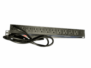 PDU rack, Lantek, 12 tomas, 2 al frente y 10 atrás, indicador de voltaje 20A-120VAC, LTK-PDU01220AMP