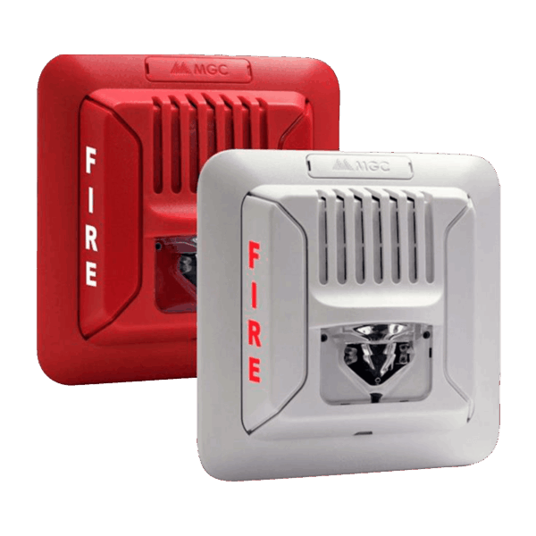 Sirena con luz estrobo, Mircom, montaje en pared, 24V, FHS-400-RR