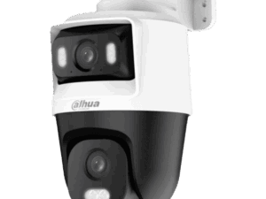 Cámara PT Dahua, doble lente dual, 5MP, lente fija de 2,8mm, lente PT de 6mm, iluminación dual 50M, IP66, micrófono incorporado, DH-HAC-PTS1500CN-E2-IL-A