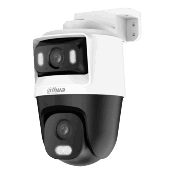 Cámara PT Dahua, doble lente dual, 5MP, lente fija de 2,8mm, lente PT de 6mm, iluminación dual 50M, IP66, micrófono incorporado, DH-HAC-PTS1500CN-E2-IL-A