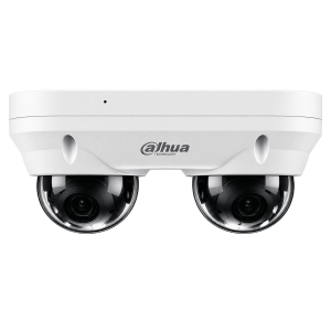 Cámara Domo Dahua IP, doble lente, 2×4MP, lente fijo 2.8 mm, IR30m y luz cálida 20m, con protección perimetral y SMD Plus para detección de humanos, vehículos, micrófono integrado, MicroSD 256 GB, audio y alarma I/O, PoE/12, DH-IPC-HDBW2449FAS-E2-IL