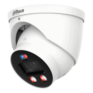 Cámara Eyeball Dahua IP, TIOC PRO, 4MP, lente fijo 2.8mm, IR 30m, IP67, WizColor disuasión activa e inteligencia artificial, WizSense, ACUPICK, Xinghan, DH-IPC-HDW3449H-ASPV-PRO