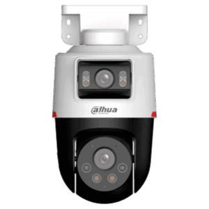Cámara Dual Dahua IP, 4MP, lente fijo de 2MP y lente PT de 2MP, WizColor 30M, IP66, audio bidireccional, Micro SD, hasta 256 GB,  DH-IPC-PTS2249B-E2-S- PV-PRO