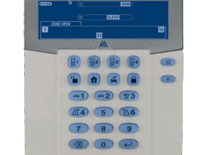 Teclado LCD, Paradox, (M25), inalámbrico, de 48 zonas, 2 particiones, 4 teclas de activación PGM, control de pánico, sensor de temperatura, K38M